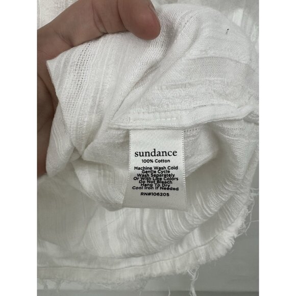 Sundance Button Front White Top Women PL Bohemian Peasant Prairie Coastal Beach - Picture 4 of 7